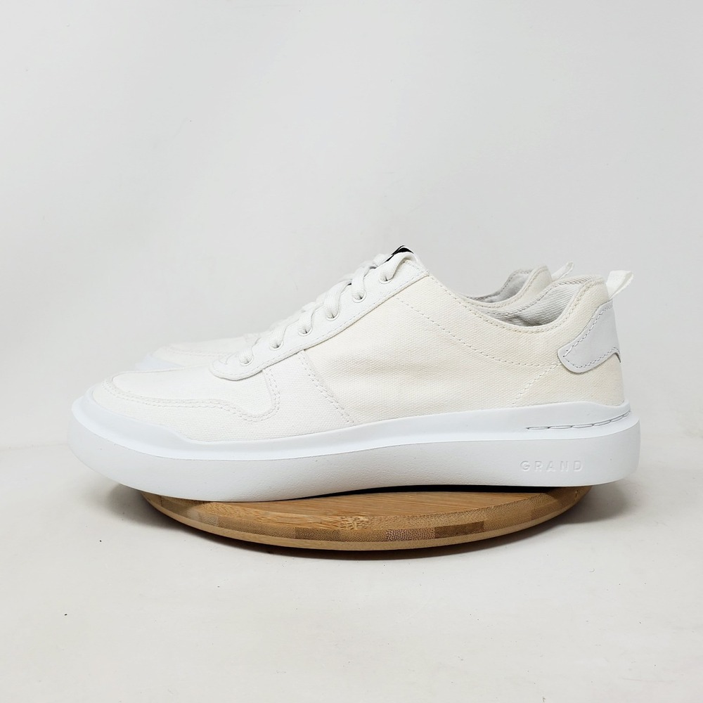 Cole Haan GrandPro Rally Shoes Womens 9 Off White Canvas Low Court Sneaker
